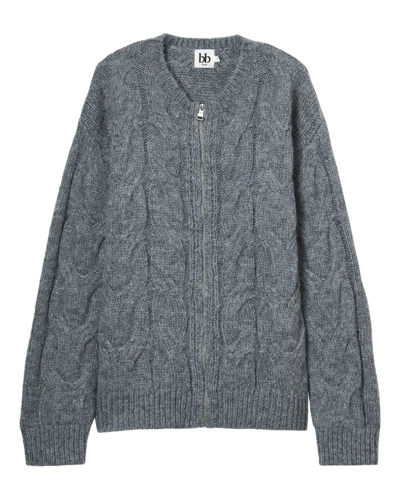 b+ab Cardigan mit Zopfmuster - Grau Grau