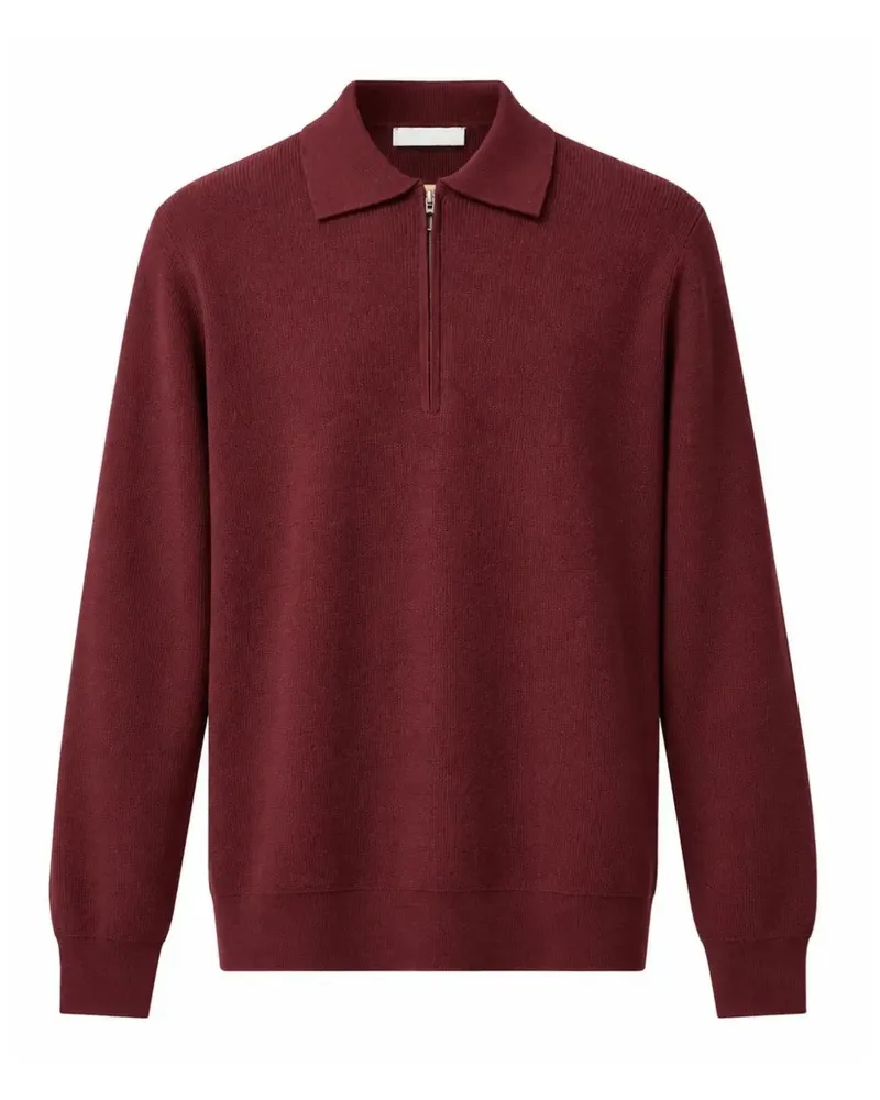 Diktat half-zip wool polo shirt - Rot Rot