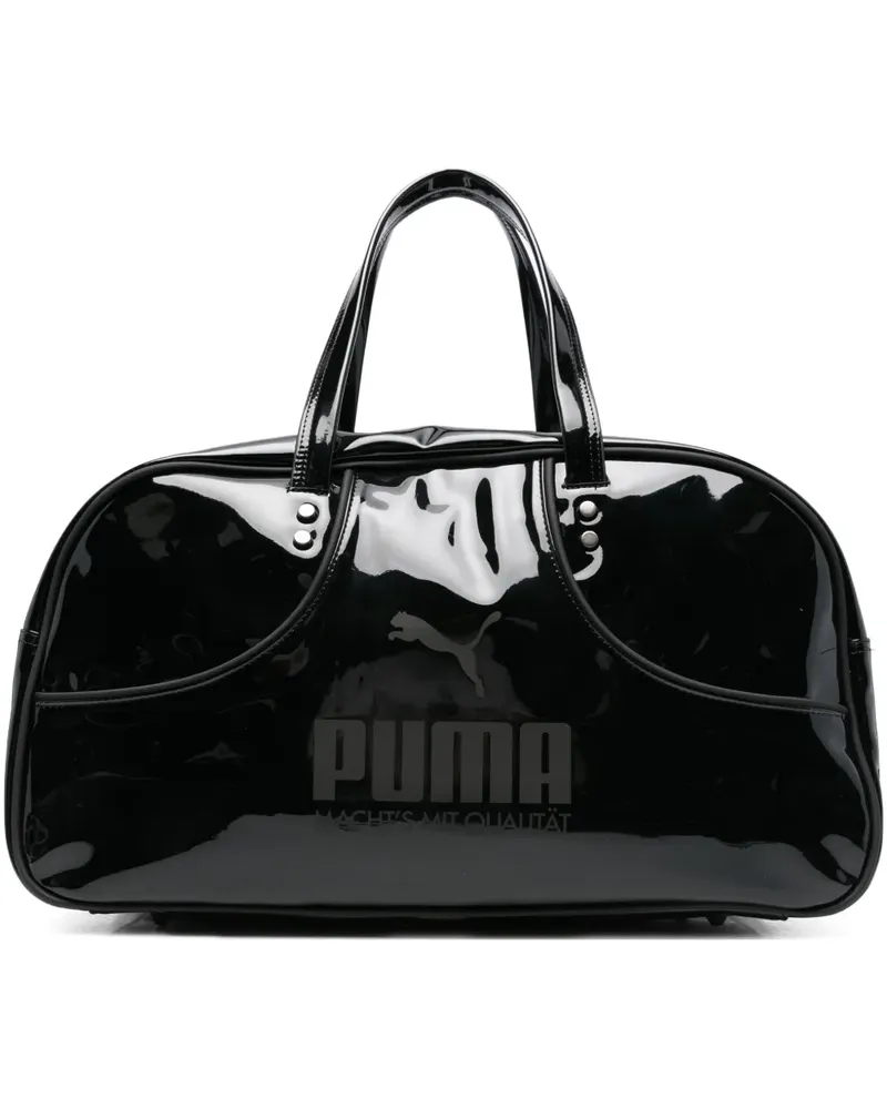Puma 1976 Grip Reisetasche aus Lackleder - Schwarz Schwarz