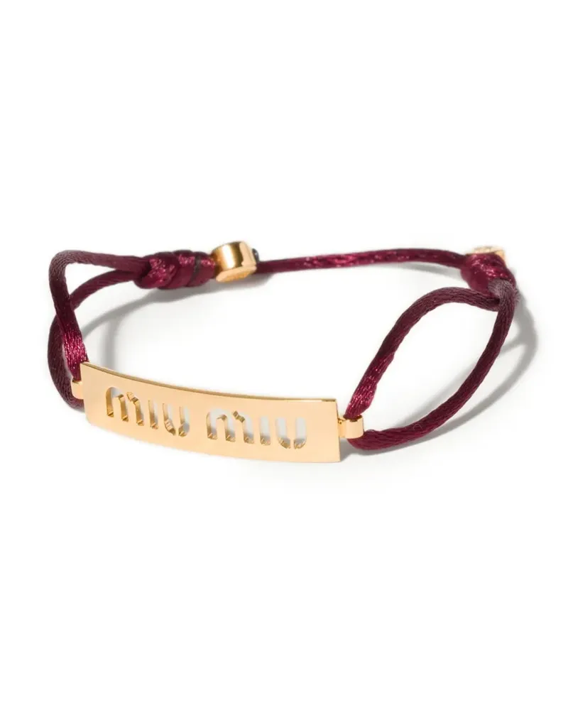 Miu Miu Armband aus Metall und Kordel - Gold Gold