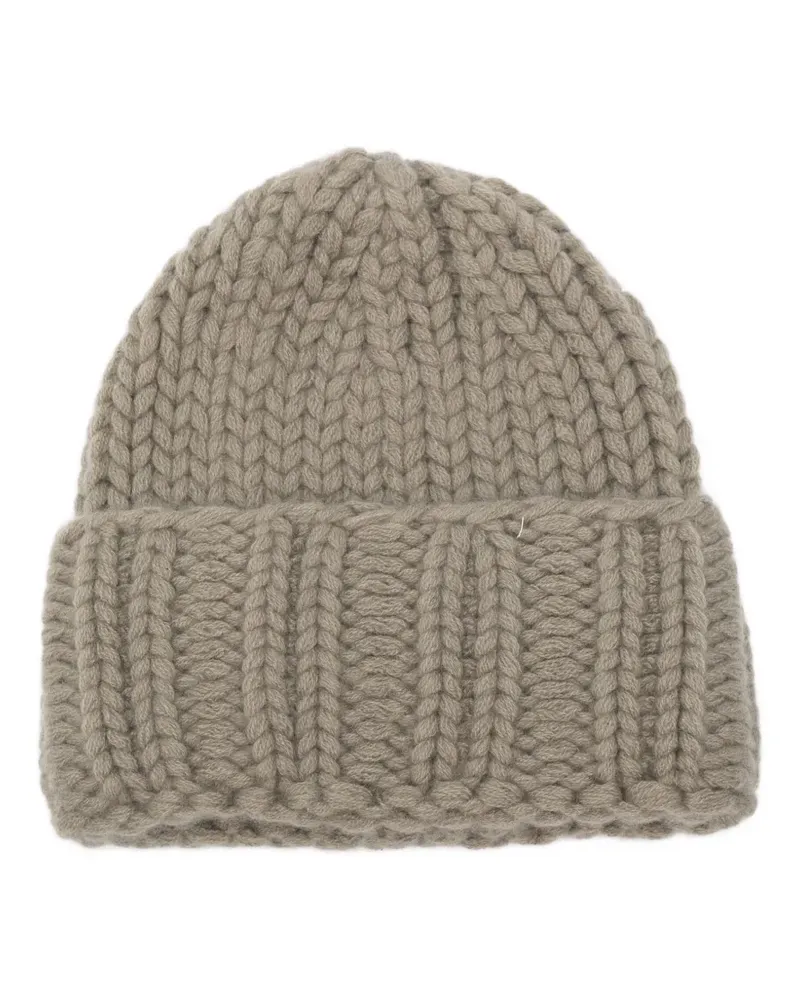 Liska Grob gestrickte Kaschmirbeanie - Grau Grau