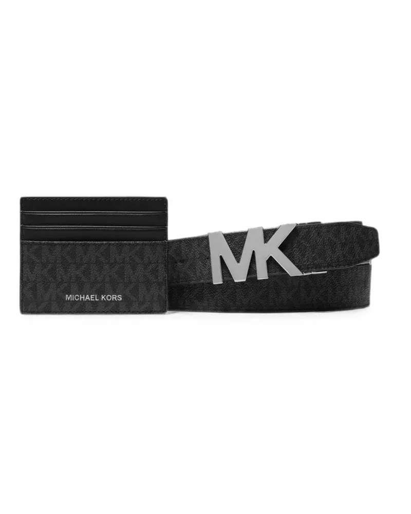 Michael Kors Set aus Gürtel und Portemonnaie mit Monogrammmuster - Schwarz Schwarz