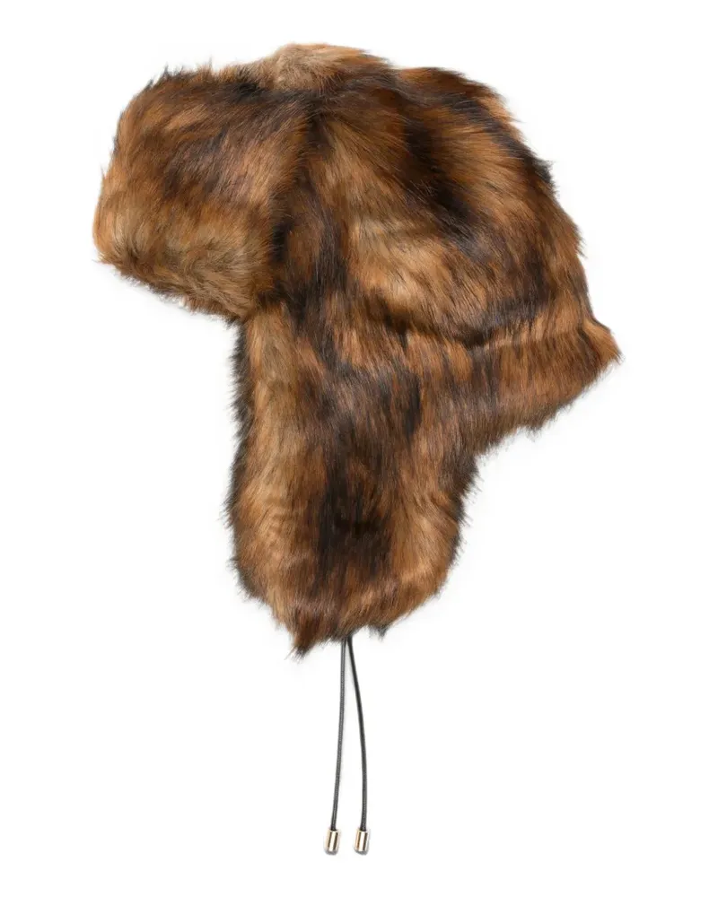 Patrizia Pepe faux-fur trapper hat - Braun Braun