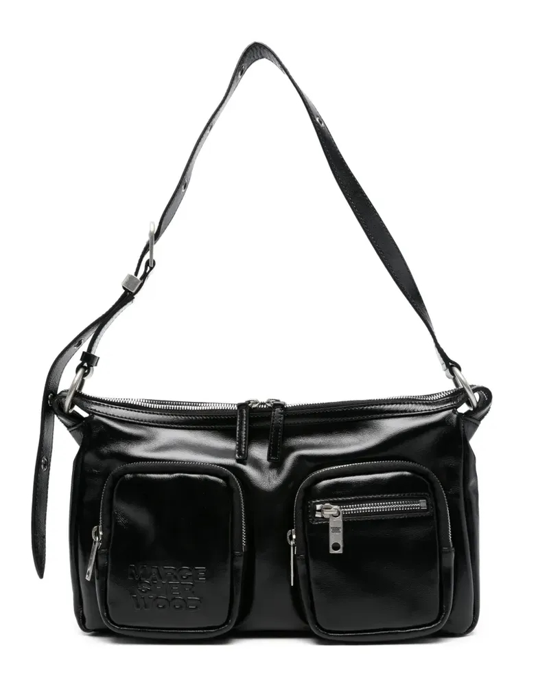 Marge Sherwood Schultertasche mit Logo-Prägung - Schwarz Schwarz