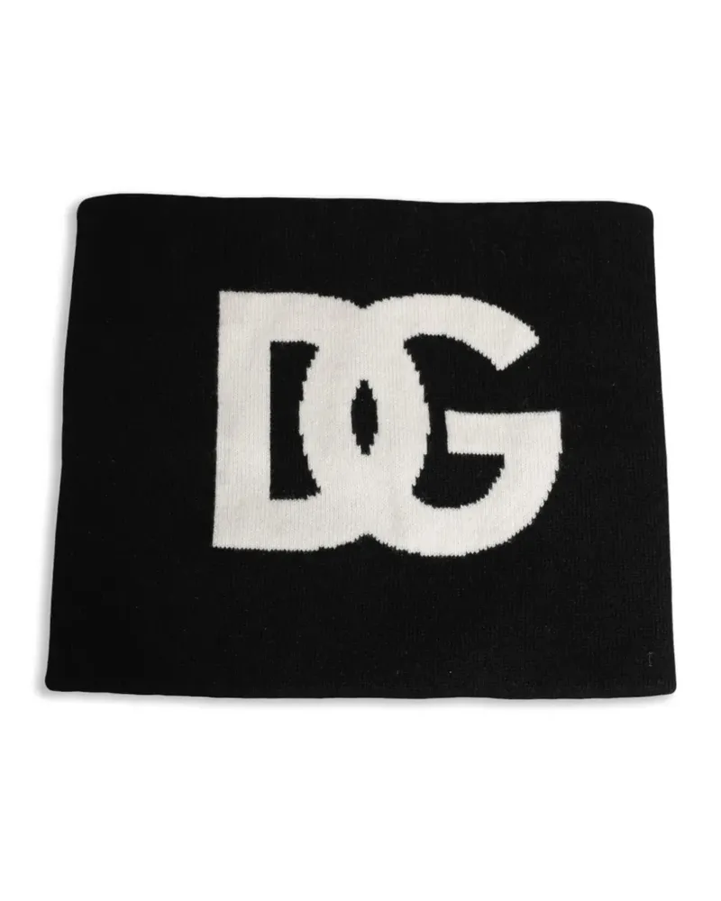Dolce & Gabbana Schal mit Intarsien-Logo - Schwarz Schwarz