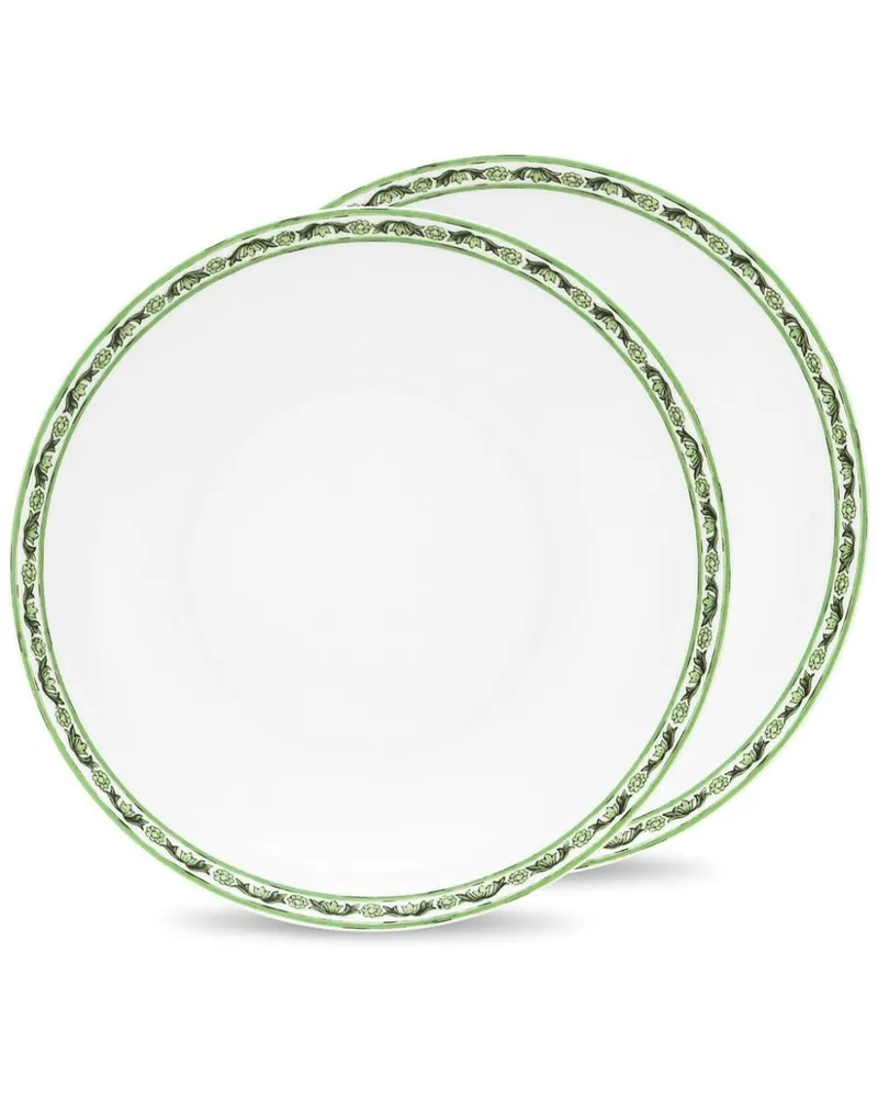 Dolce & Gabbana Suppenteller mit Maiolica-Rand (2er-Set) - Weiß Weiß