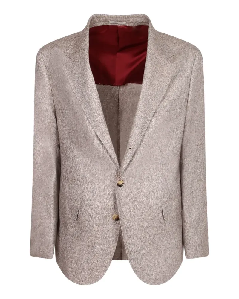 Brunello Cucinelli mélange-effect blazer - Nude Nude