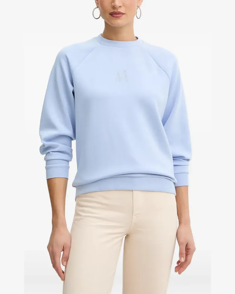Armani Exchange rhinestone-logo raglan-sleeve sweater - Blau Blau