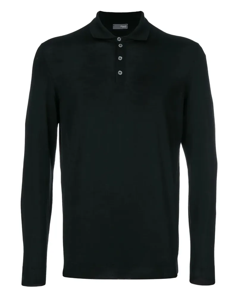 Drumohr  Poloshirt mit langen Ärmeln - Schwarz Schwarz