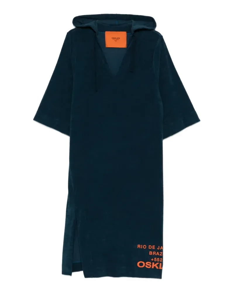 Osklen hooded V-neck dress - Blau Blau
