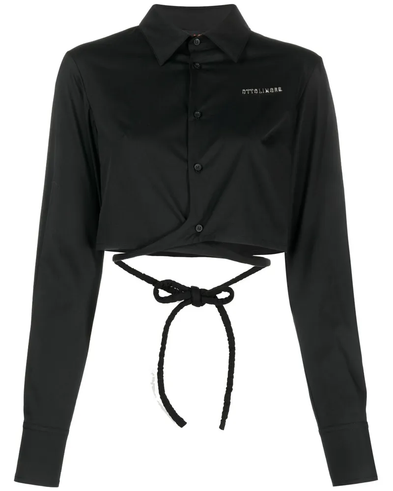 OTTOLINGER Cropped-Sweatshirt mit Logo - Schwarz Schwarz