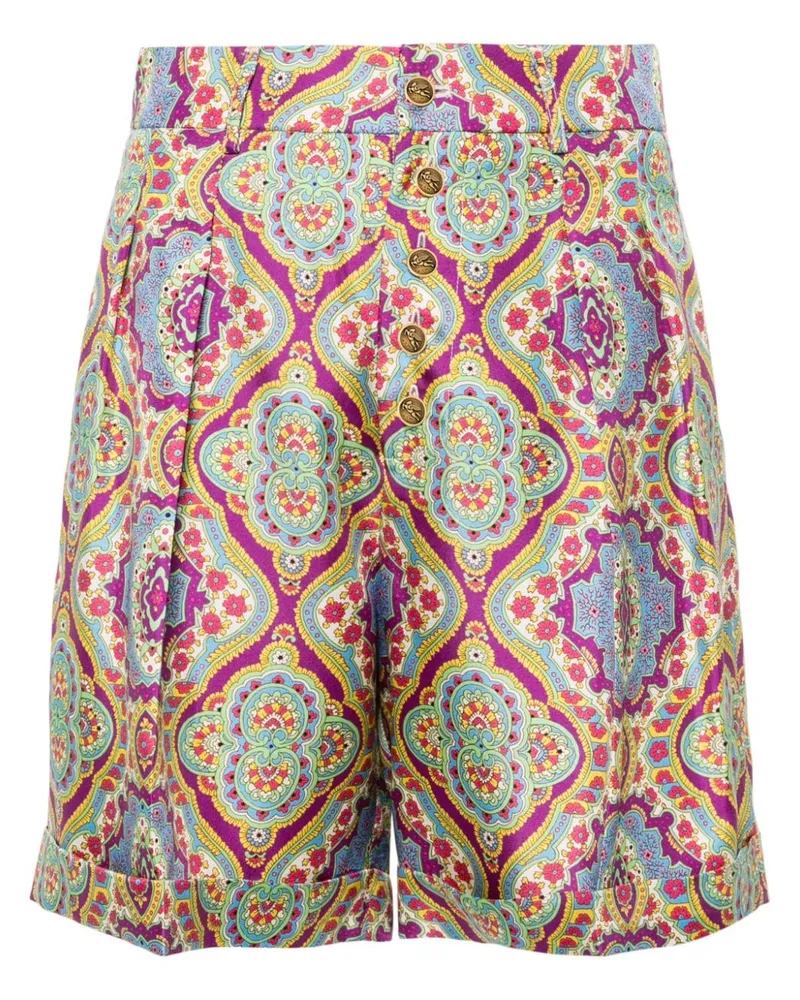 Etro Shorts mit Paisley-Print - Blau Blau