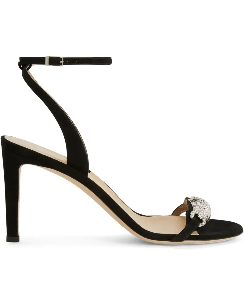 Giuseppe Zanotti Thais Pantoletten mit Kristallen 85mm - Schwarz Schwarz