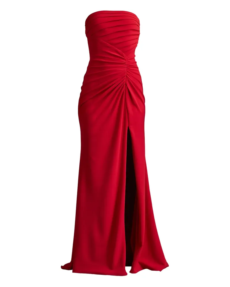 Tadashi Shoji Krepp-Maxikleid mit Falten - Rot Rot