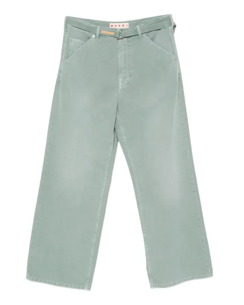 Marni belted wide-leg trousers - Grün Grün