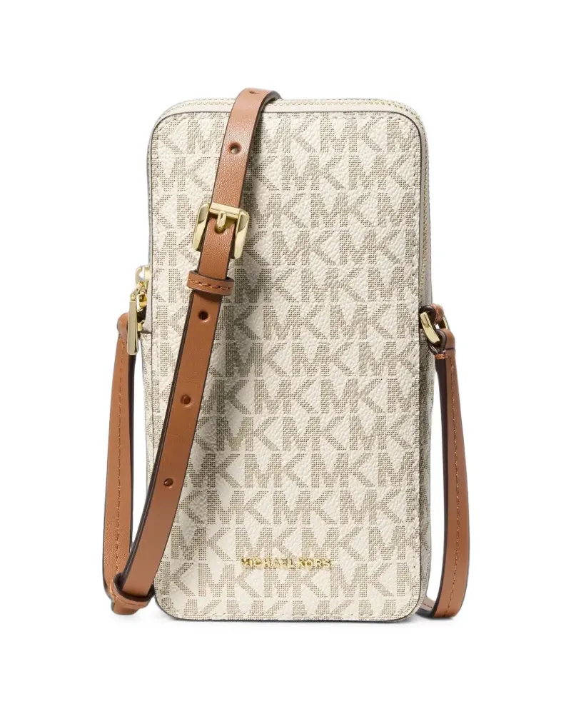 Michael Kors Jet Set small signature logo smartphone crossbody bag - Nude Nude