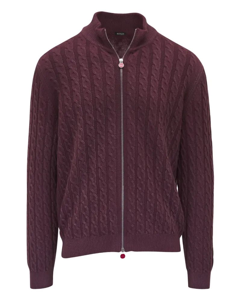 Kiton cable-knit zip-front cardigan - Rot Rot