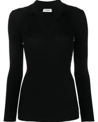 Saint Laurent Gerippter Pullover Schwarz