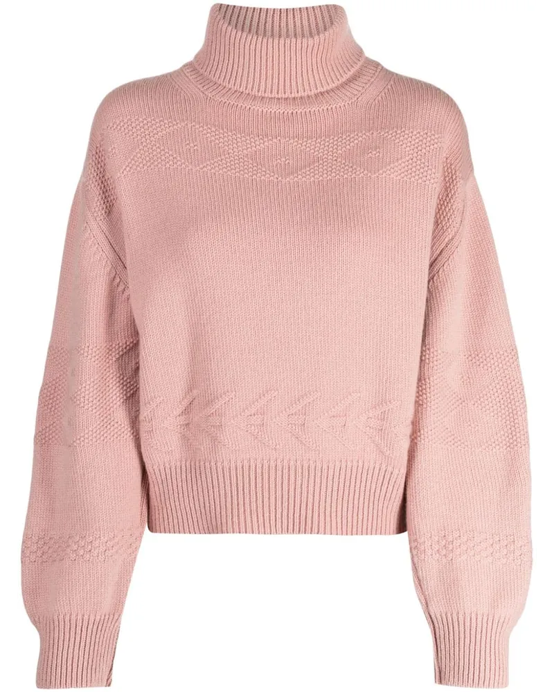 Pringle of Scotland Kaschmirpullover mit Rollkragen Rosa