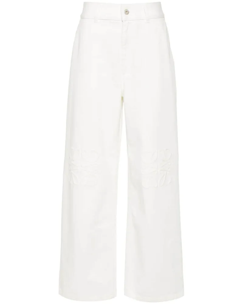 Loewe Weite Anagram Jeans - Weiß Weiß