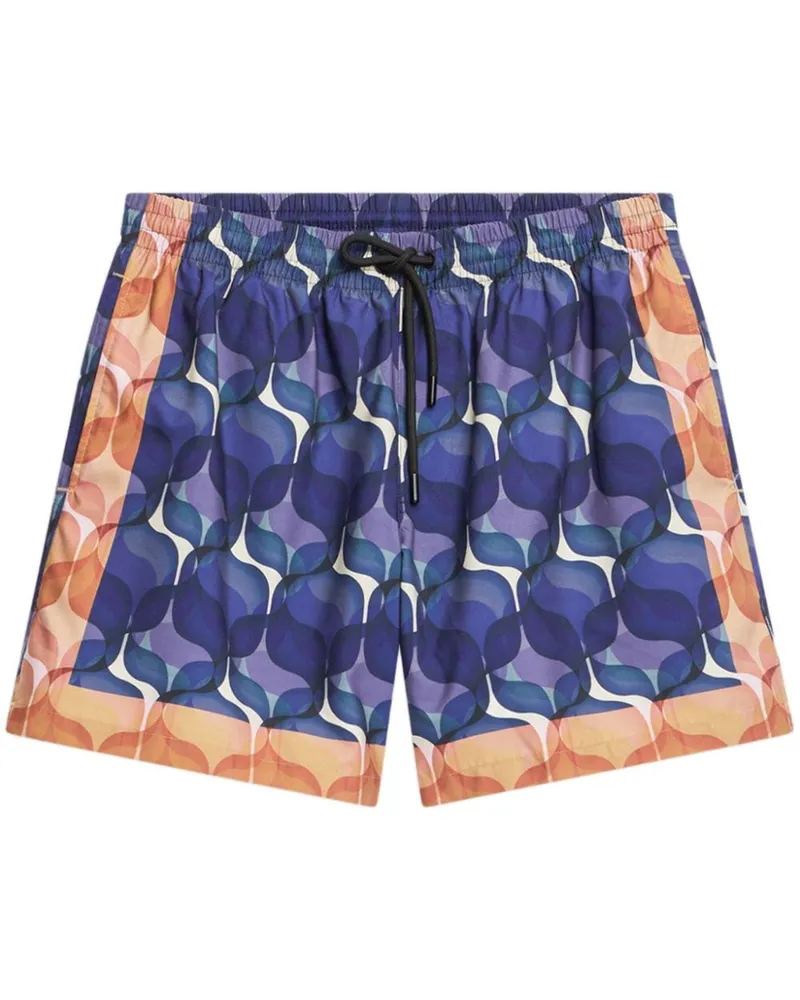Dries van Noten Badeshorts mit geometrischem Print - Blau Blau
