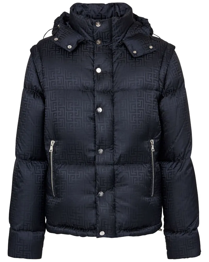 Balmain Gefütterte Jacke mit Jacquardmuster - Blau Blau