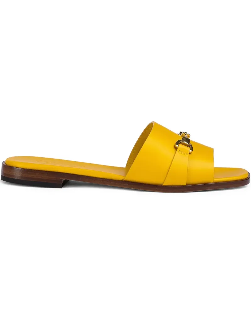Doucal´s Pantoletten aus Leder - Gelb Gelb