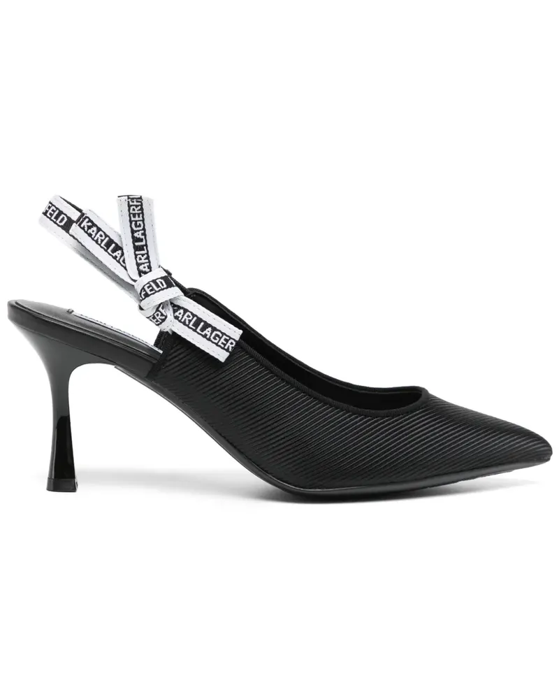Karl Lagerfeld Sienna Ribbon Pumps 80mm - Schwarz Schwarz
