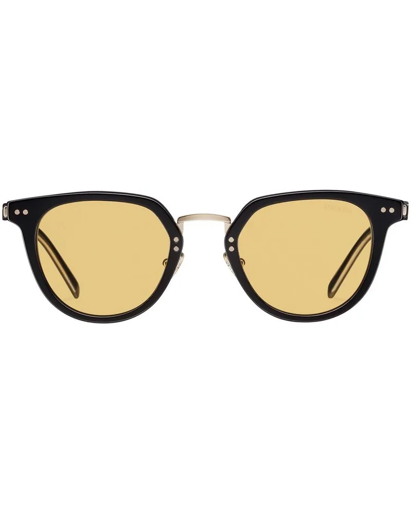 Prada Sonnenbrille mit rundem Gestell - Schwarz Schwarz