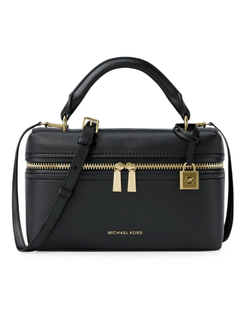 Michael Kors Extra kleine Jana Umhängetasche mit Logo-Schild - Schwarz Schwarz