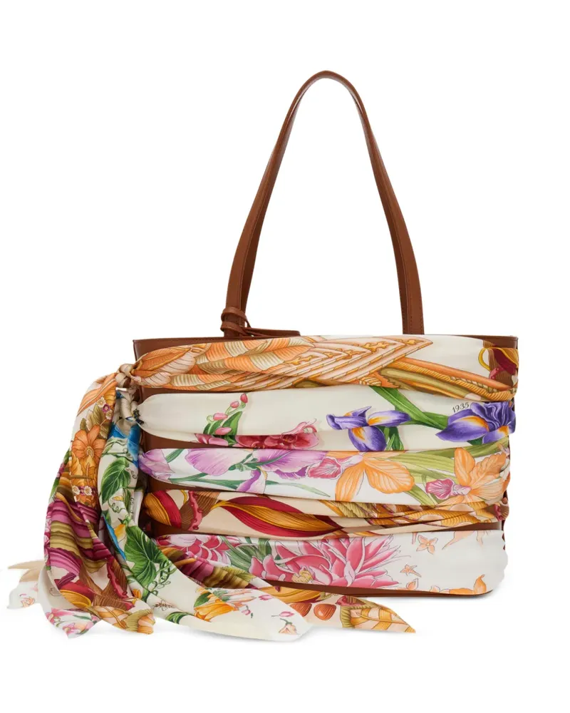 Ferragamo Handtasche mit Schaldetail - Nude Nude