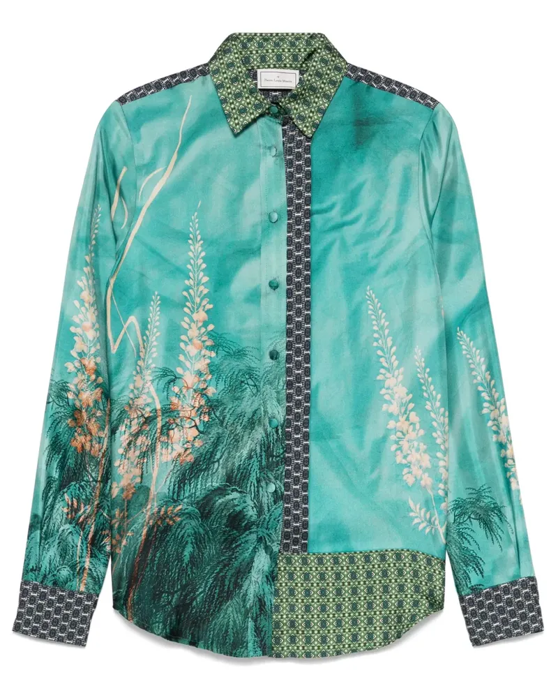 Pierre-Louis Mascia Aloe Seidenhemd - Blau Blau