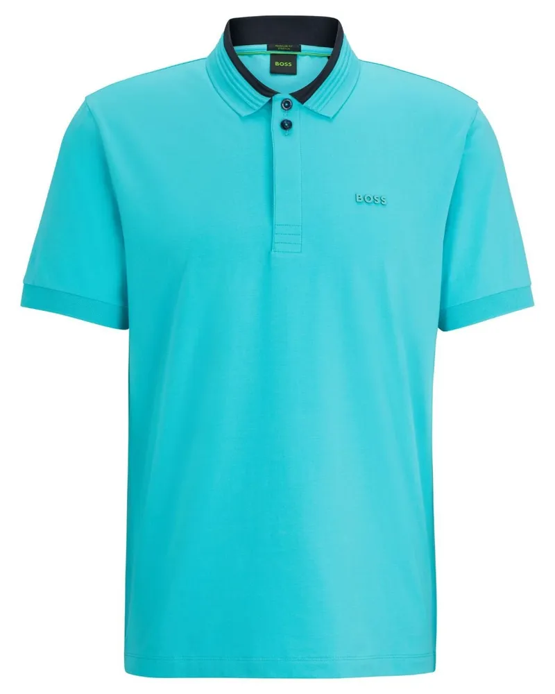 HUGO BOSS Poloshirt mit Logo-Prägung Blau