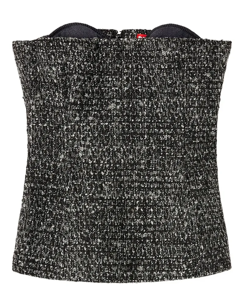 Diesel Tweed-Oberteil mit Herzausschnitt - Grau Grau