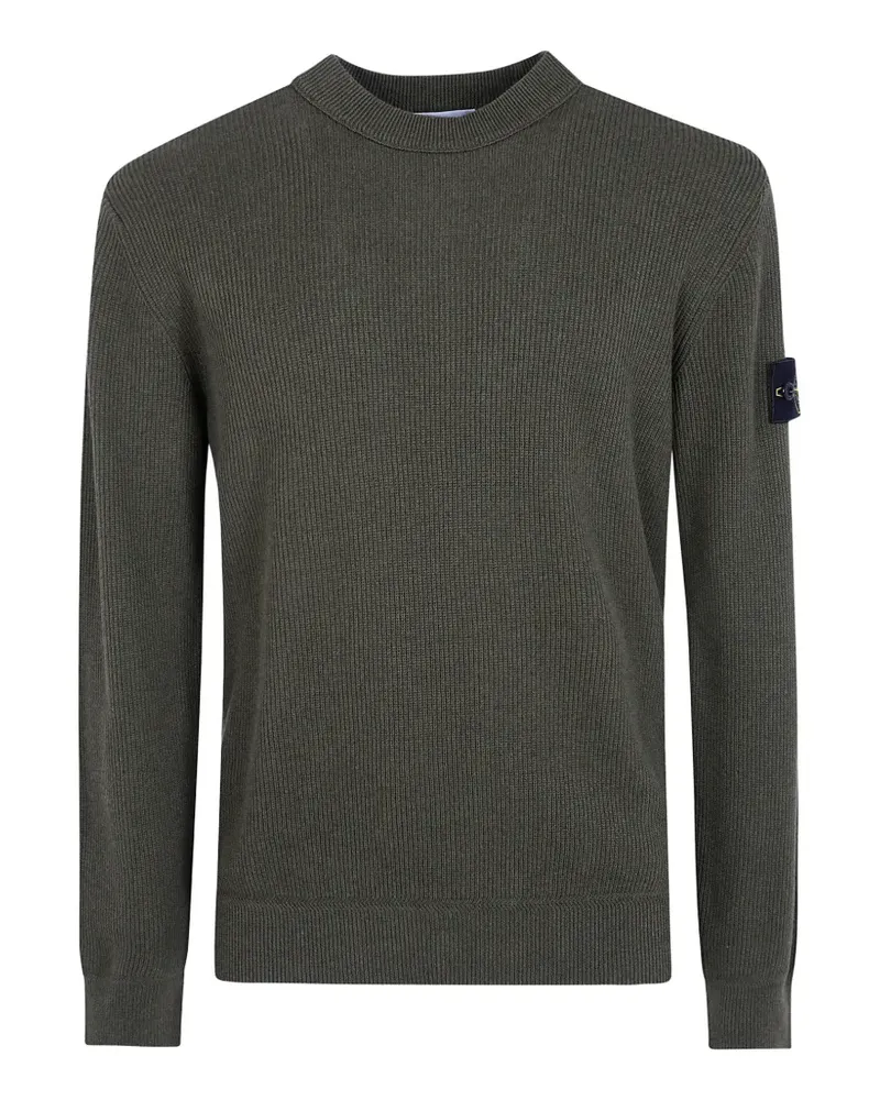 Stone Island ribbed-knit logo-patch sweater - Grün Grün