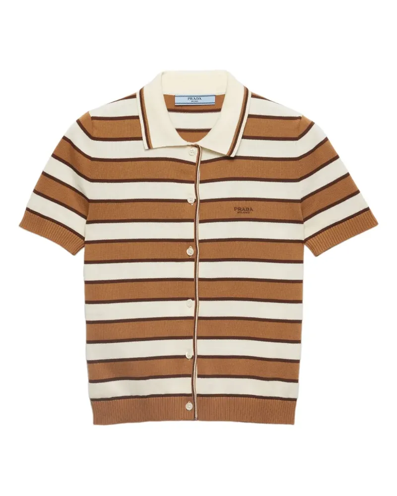 Prada Gestricktes Poloshirt - Braun Braun