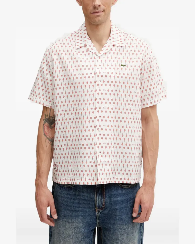 Lacoste x Roland Garros tennis-racket-print shirt - Weiß Weiß