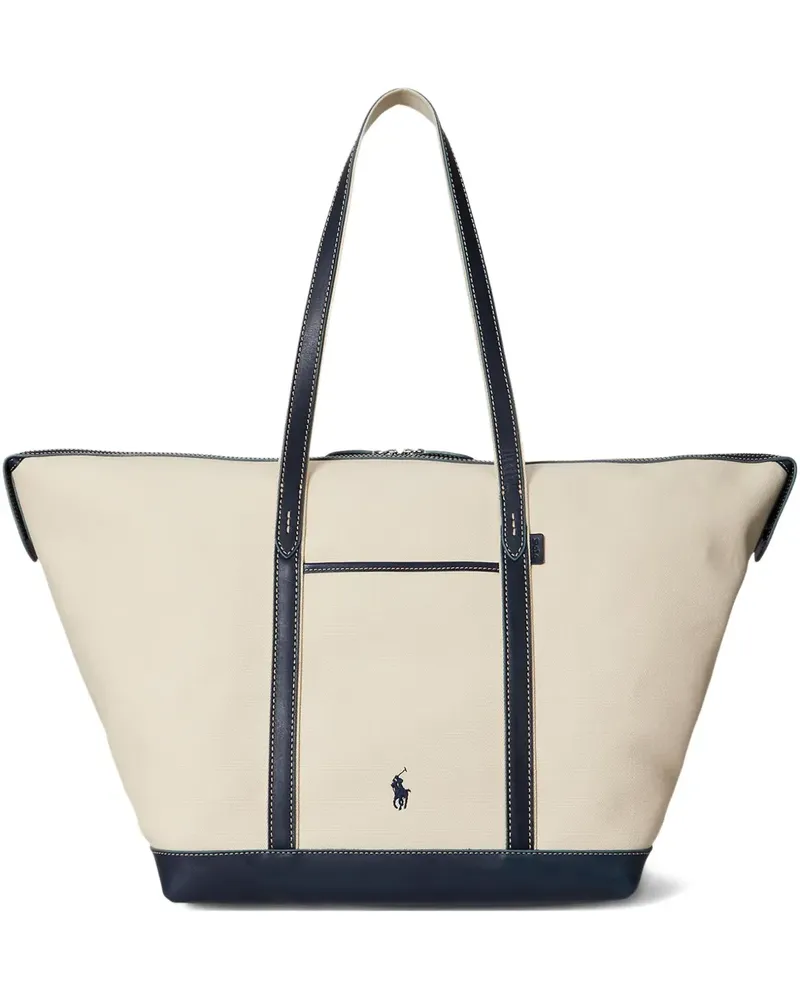 Ralph Lauren Bellport Tote Bag mit Lederbesatz - Nude Nude