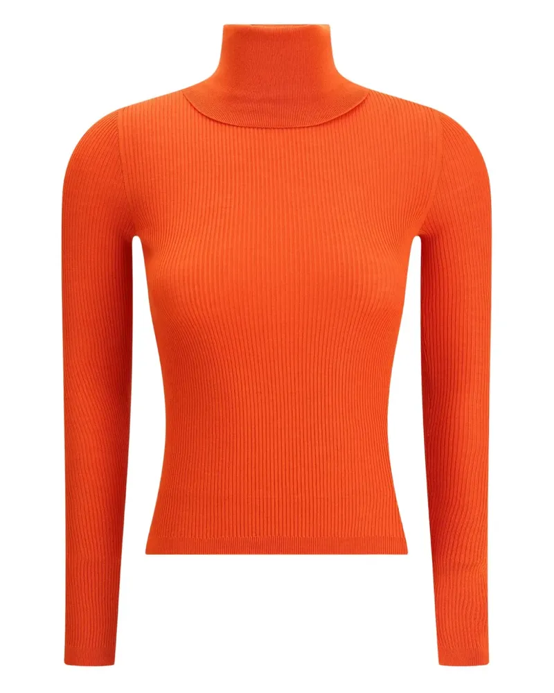 Saint Laurent ribbed-knit turtleneck sweater - Orange Orange