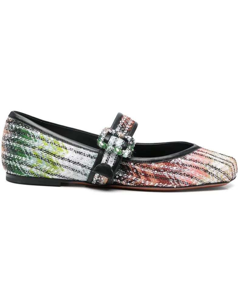 Missoni Gewebte Ballerinas mit Farbverlauf - Schwarz Schwarz