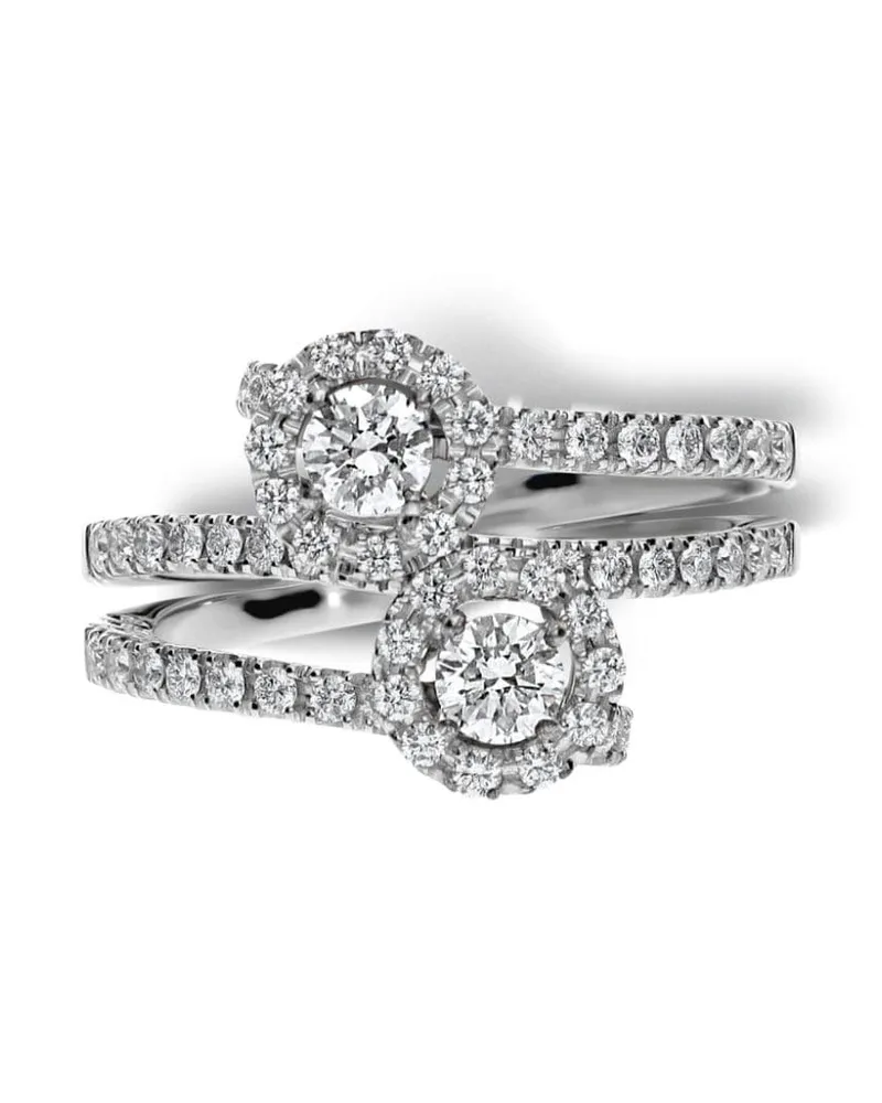 LEO PIZZO 18kt Weißgoldring mit Diamanten - Silber Silber