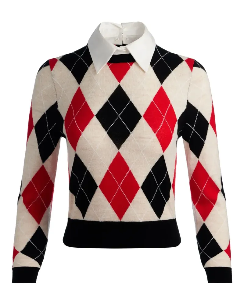 Alice + Olivia Carolann Pullover mit Argyle-Muster - Nude Nude