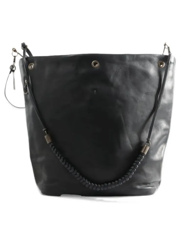 Ziggy Chen eyelet-embellished leather tote bag - Schwarz Schwarz