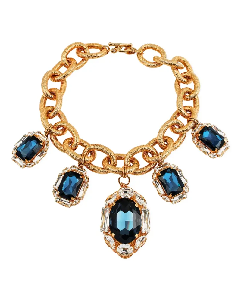 Anton Heunis Medusa crystal-embellished chunky-link necklace - Gold Gold