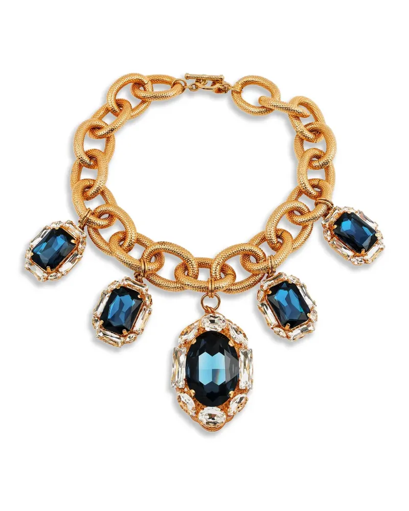 Anton Heunis Medusa crystal-embellished chunky-link necklace - Gold Gold