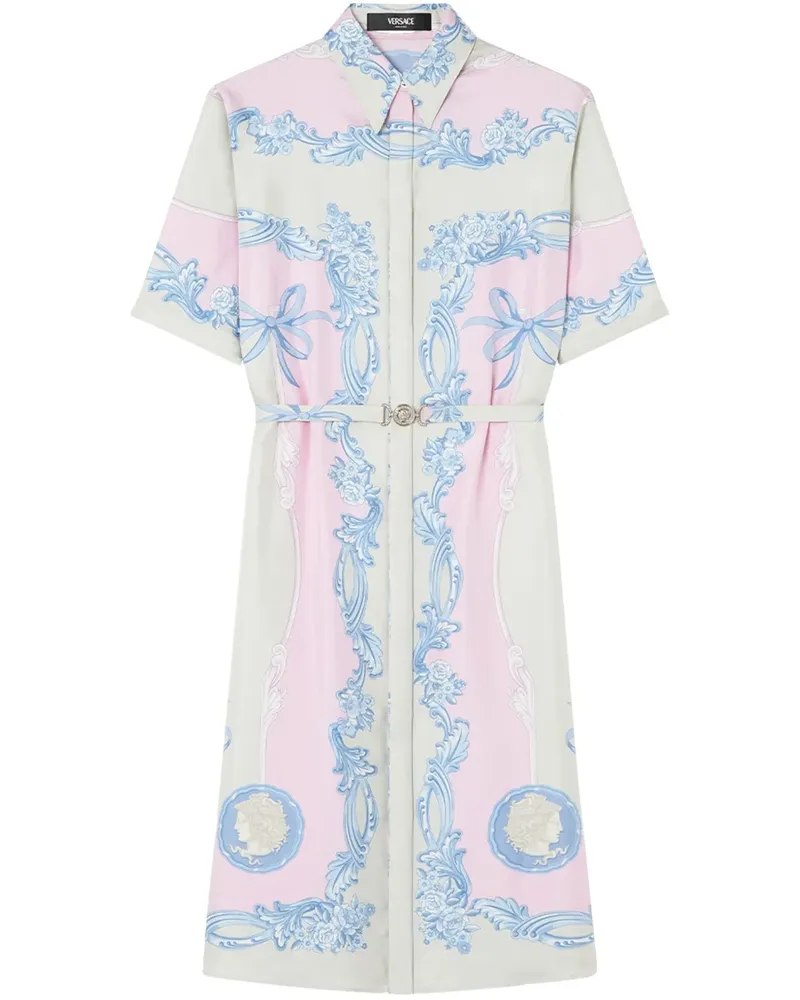 Versace Cameo Midi-Hemdkleid - Weiß Weiß