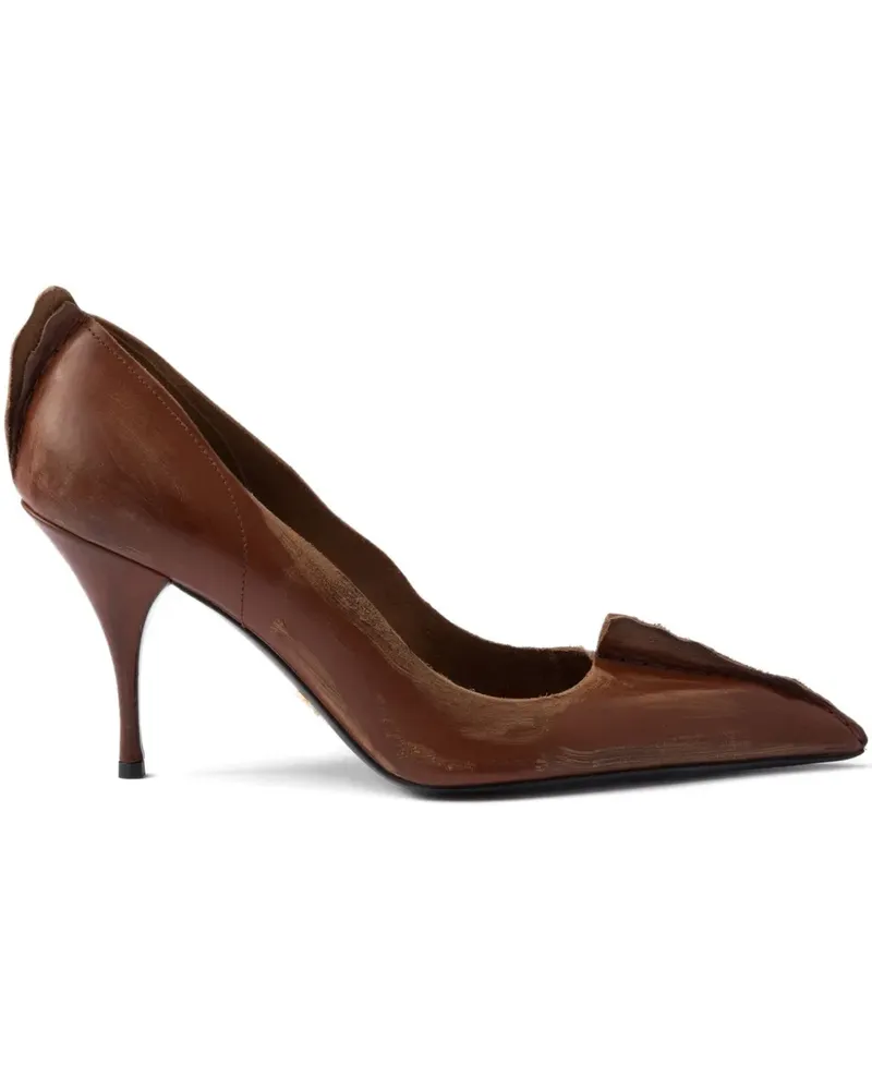 Prada Antiqued Pumps 85mm - Braun Braun
