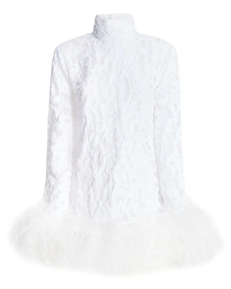 Taller Marmo Gina Gina Minikleid mit Federbesatz - Weiß Weiß