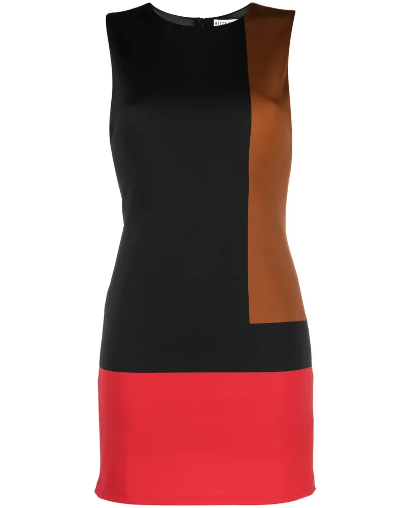 Alice + Olivia Minikleid in Colour-Block-Optik - Schwarz Schwarz