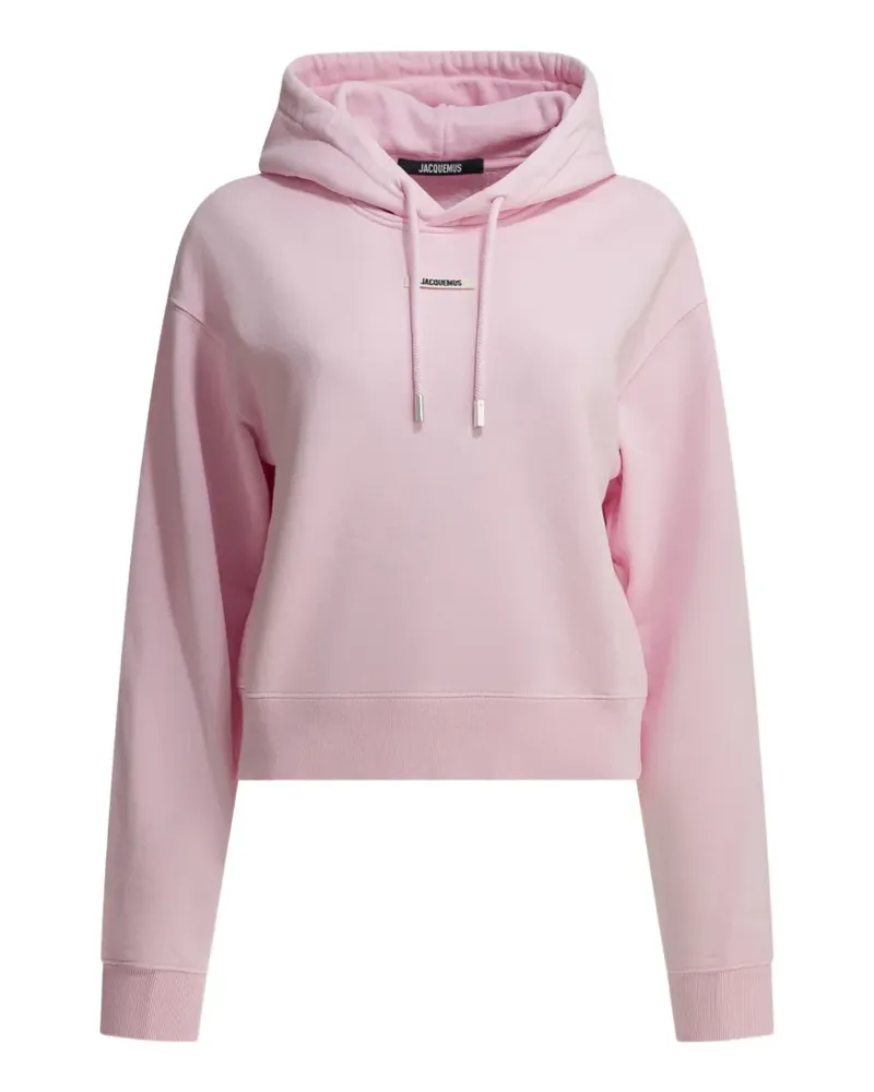 Jacquemus drawstring logo-patch hoodie - Rosa Rosa
